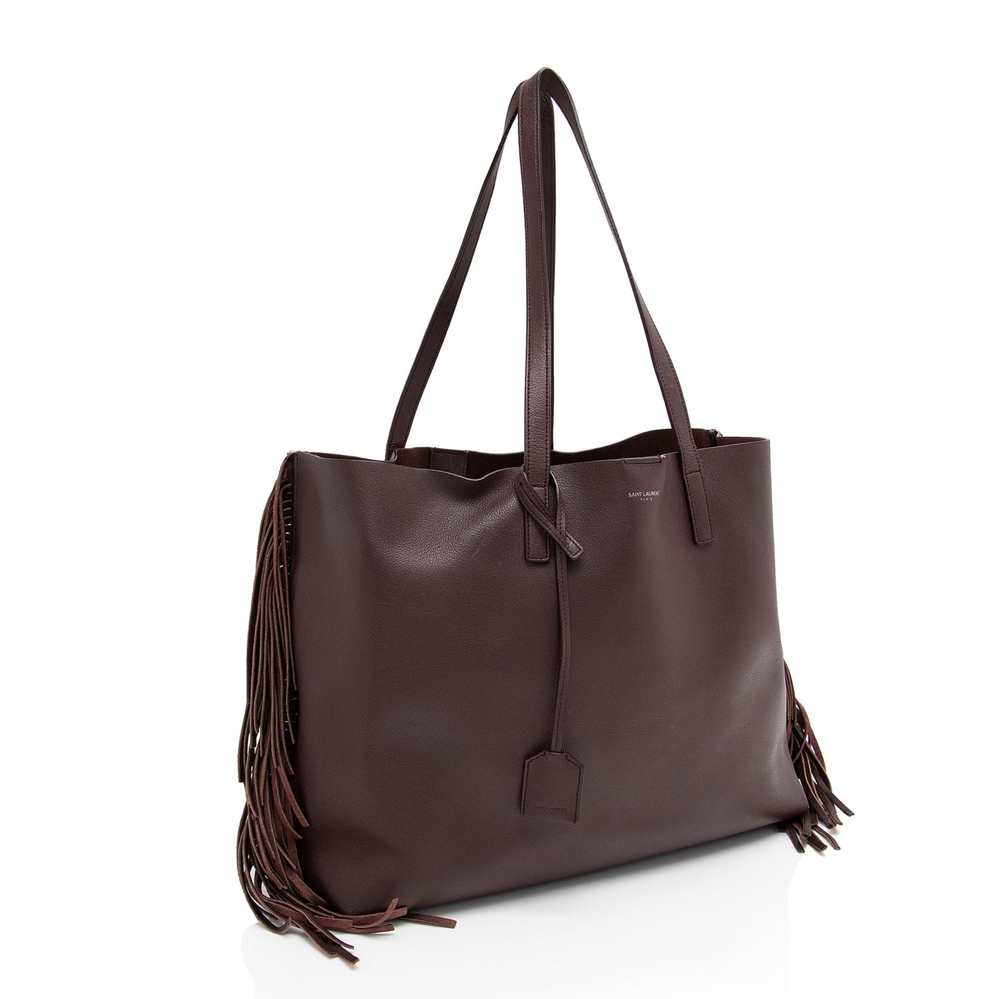 Saint Laurent Calfskin Fringe Large Shopping Tote (SHF-h6dSh9)