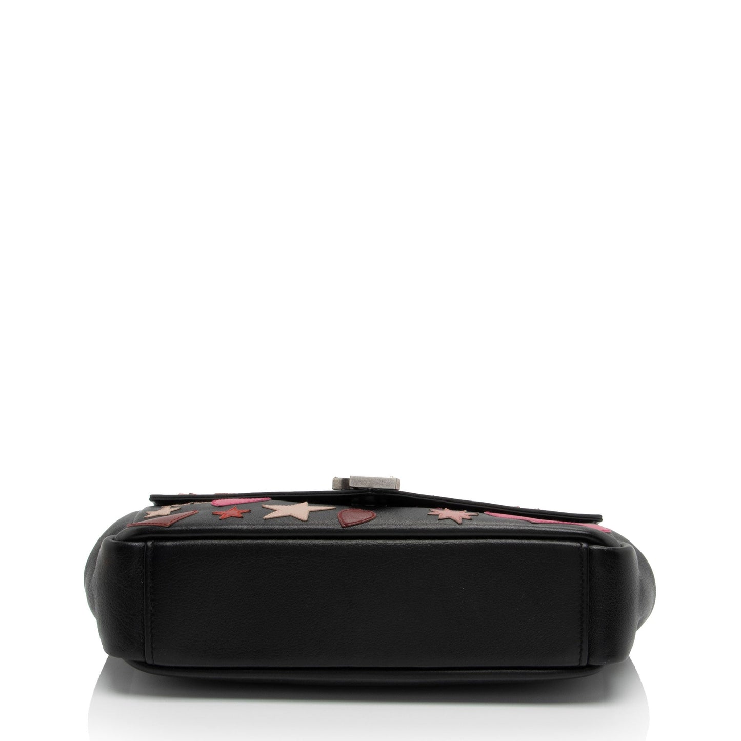 Saint Laurent Calfskin Heart Patchwork Monogram Chain Wallet (SHF-jEB9si)
