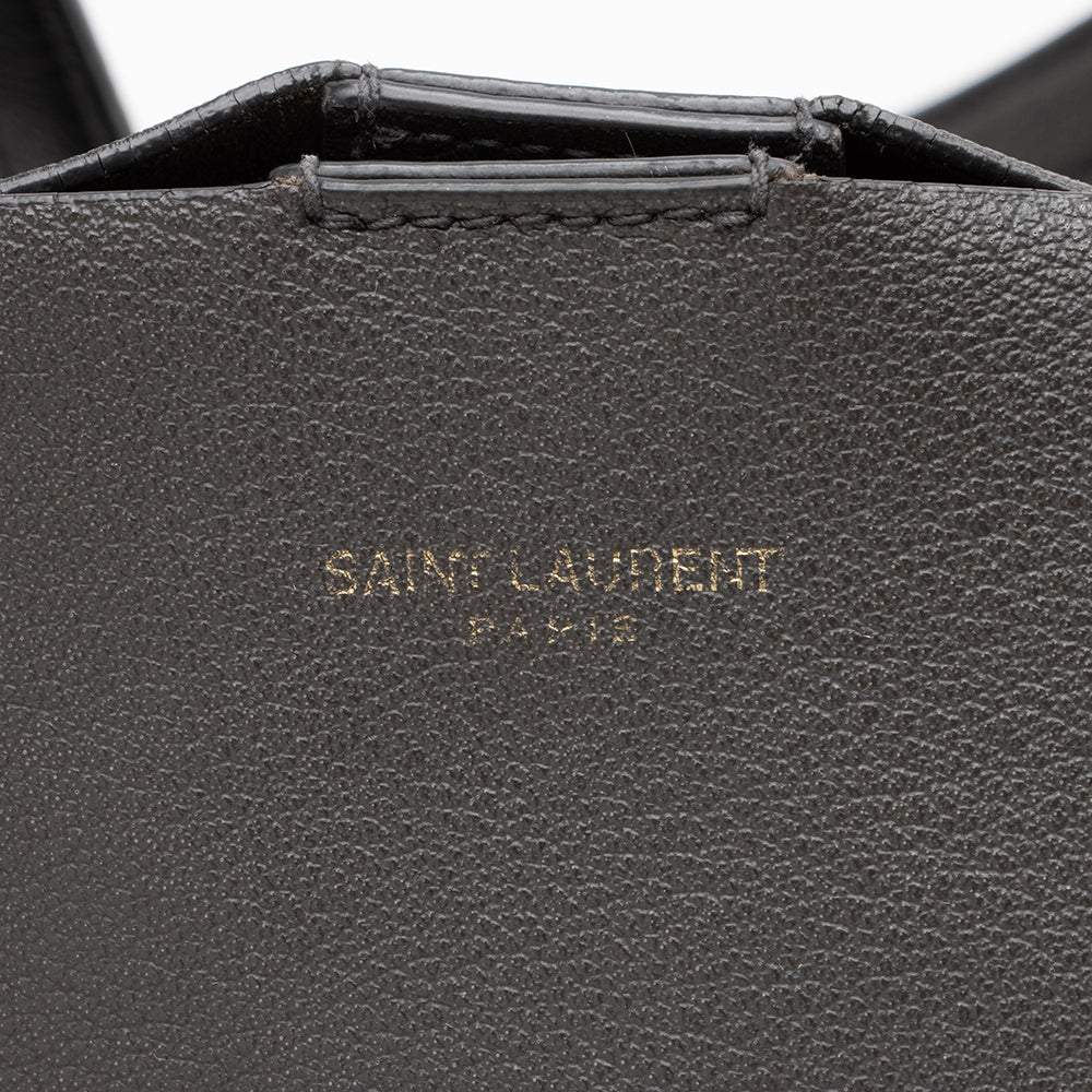 Saint Laurent Calfskin Large Shopping Tote (SHF-16993)