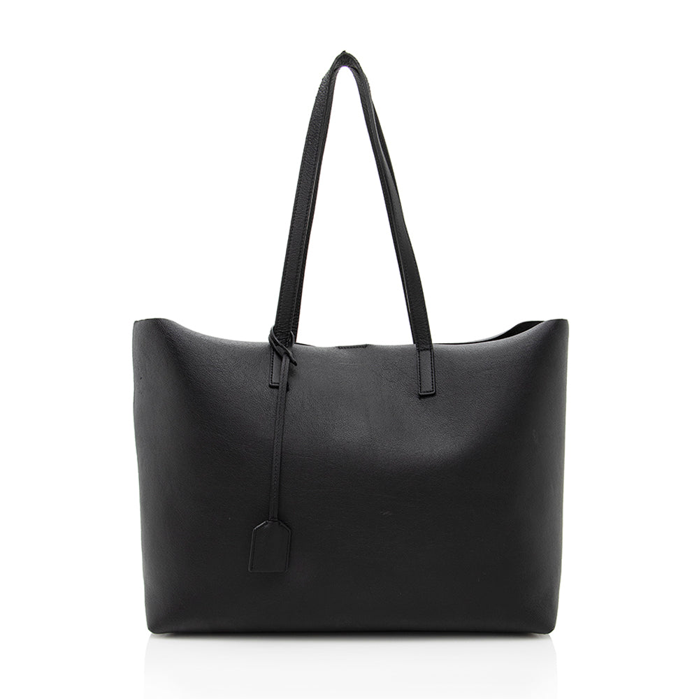 Saint Laurent Calfskin Large Shopping Tote (SHF-18421)