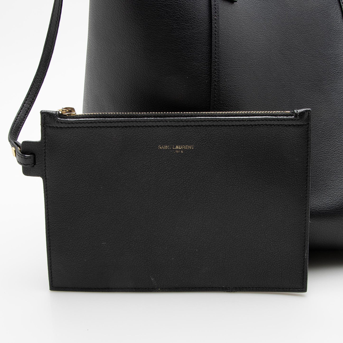 Saint Laurent Calfskin Large Shopping Tote (SHF-22494)