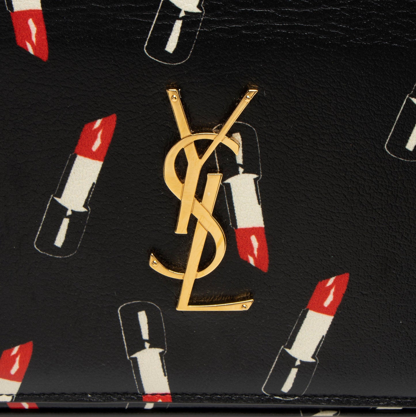 Saint Laurent Calfskin Lipstick Monogram Wallet on Chain