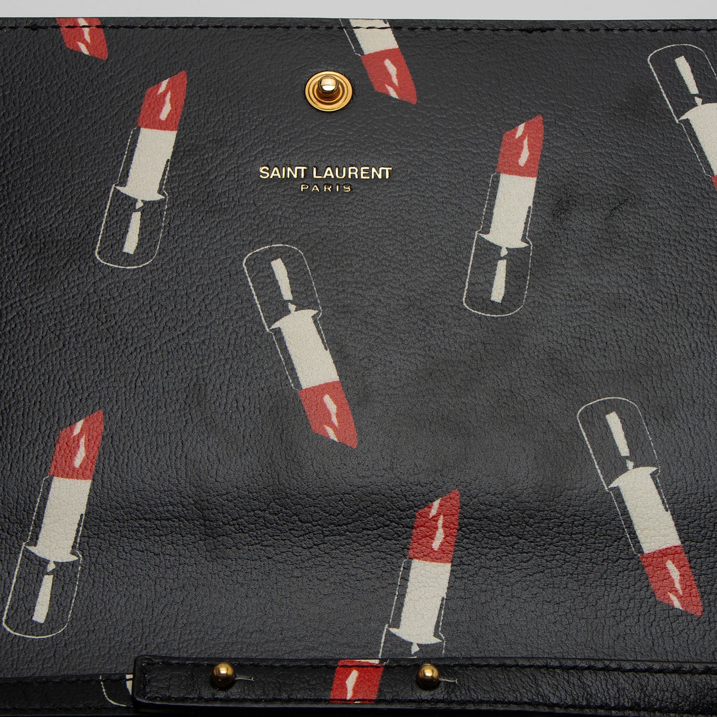 Saint Laurent Calfskin Lipstick Monogram Wallet on Chain