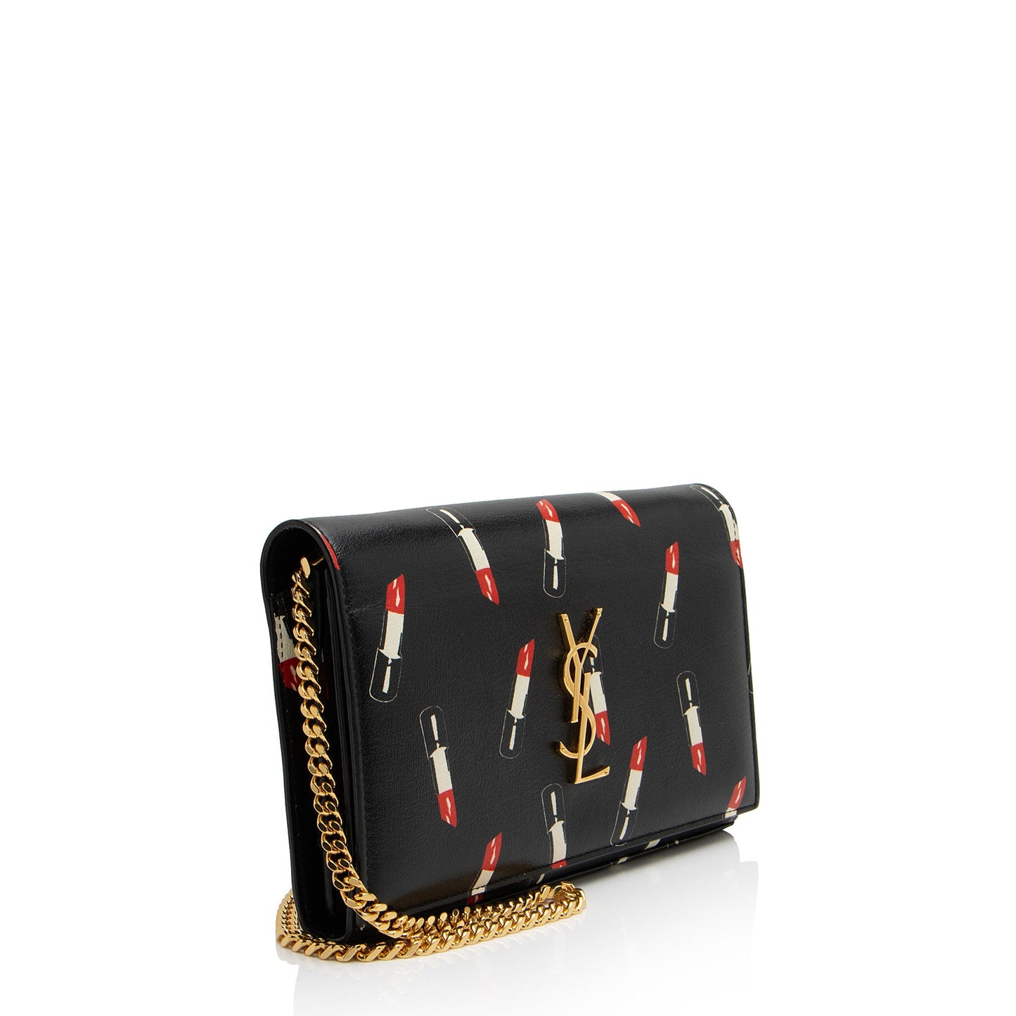 Saint Laurent Calfskin Lipstick Monogram Wallet on Chain