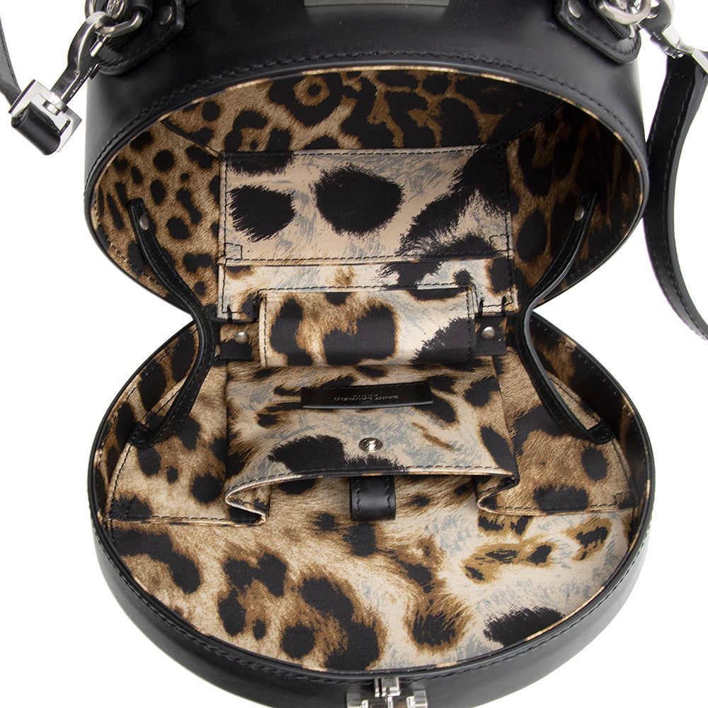 Saint Laurent Calfskin Mica Medium Hat Box Bag (SHF-19830)