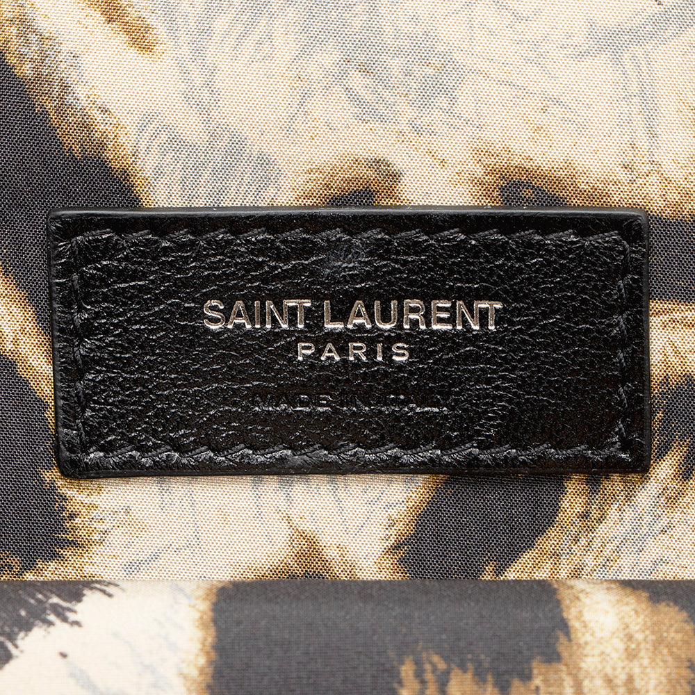 Saint Laurent Calfskin Mica Medium Hat Box Bag (SHF-19830)
