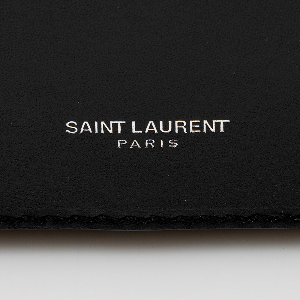 Saint Laurent Calfskin Mica Medium Hat Box Bag (SHF-19830)