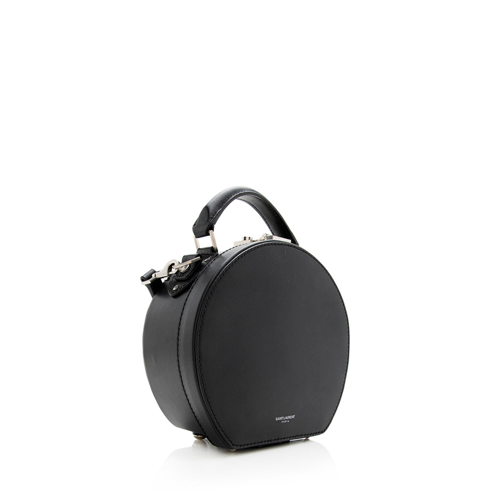 Saint Laurent Calfskin Mica Medium Hat Box Bag (SHF-19830)