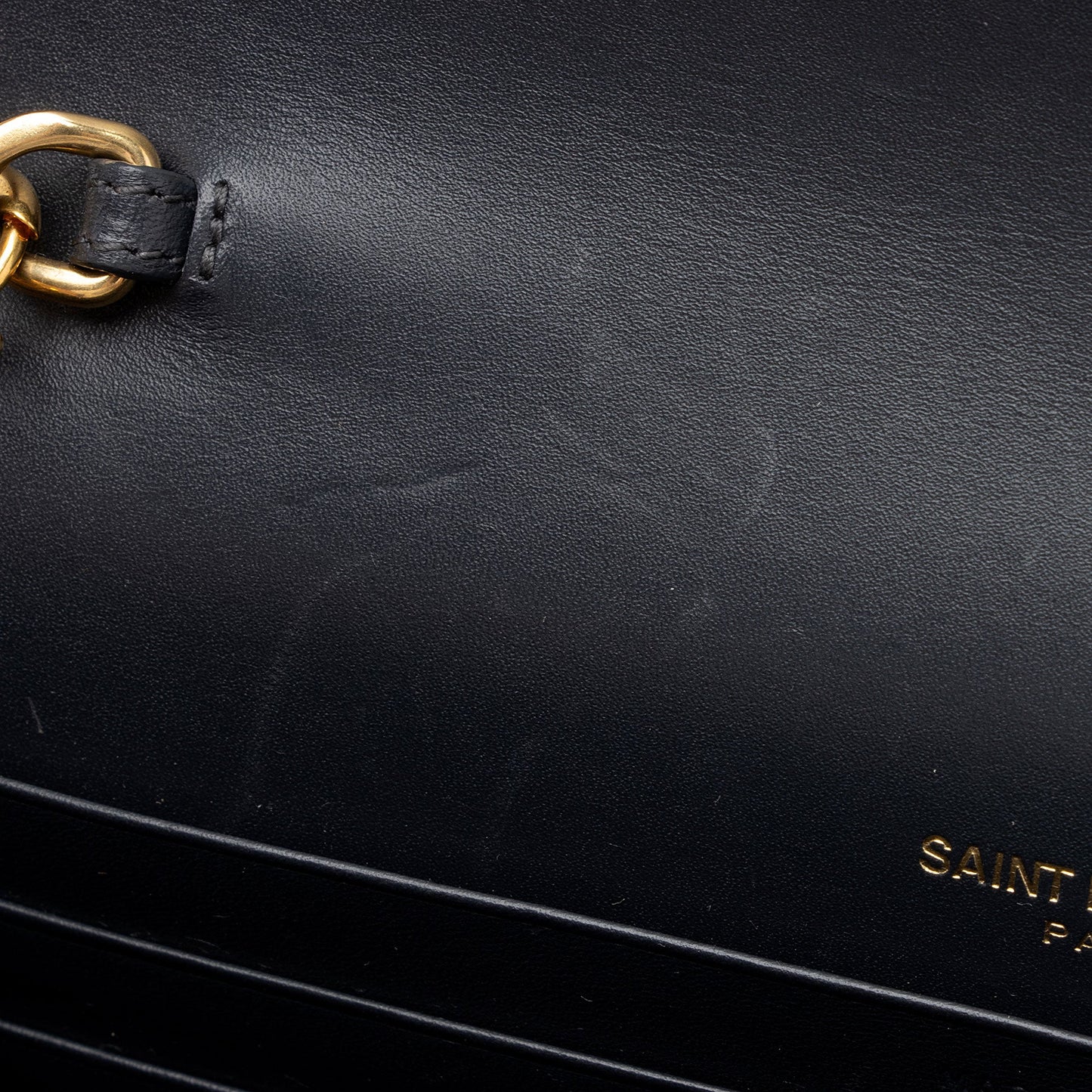 Saint Laurent Calfskin Monogram Kate Tassel Chain Wallet (SHF-GJz8iT)