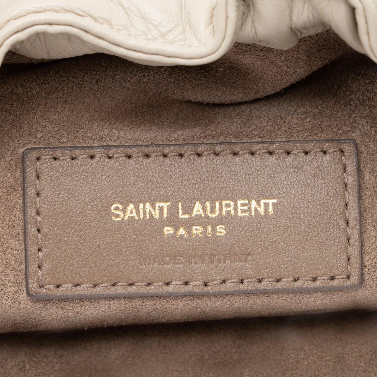 Saint Laurent Calfskin Monogram Pacpac Ruched Chain Hobo (SHF-vWA46Q)