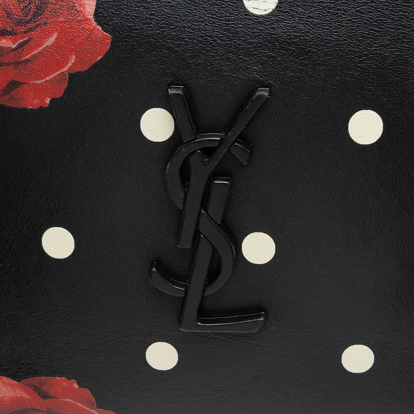 Saint Laurent Calfskin Rose Print Monogram Lou Camera Bag (SHF-fwd2tP)