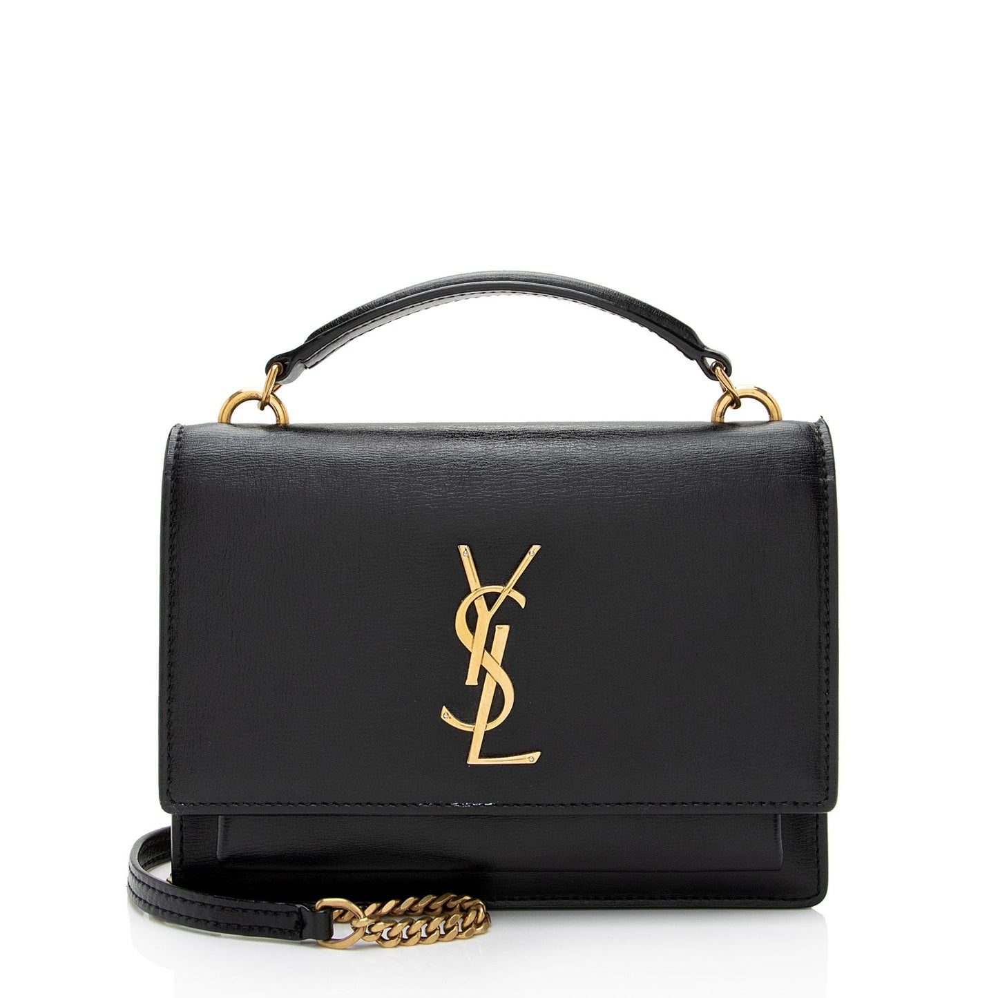 Saint Laurent Calfskin Monogram Sunset Mini Wallet on Chain Bag (SHF-dovv8x)