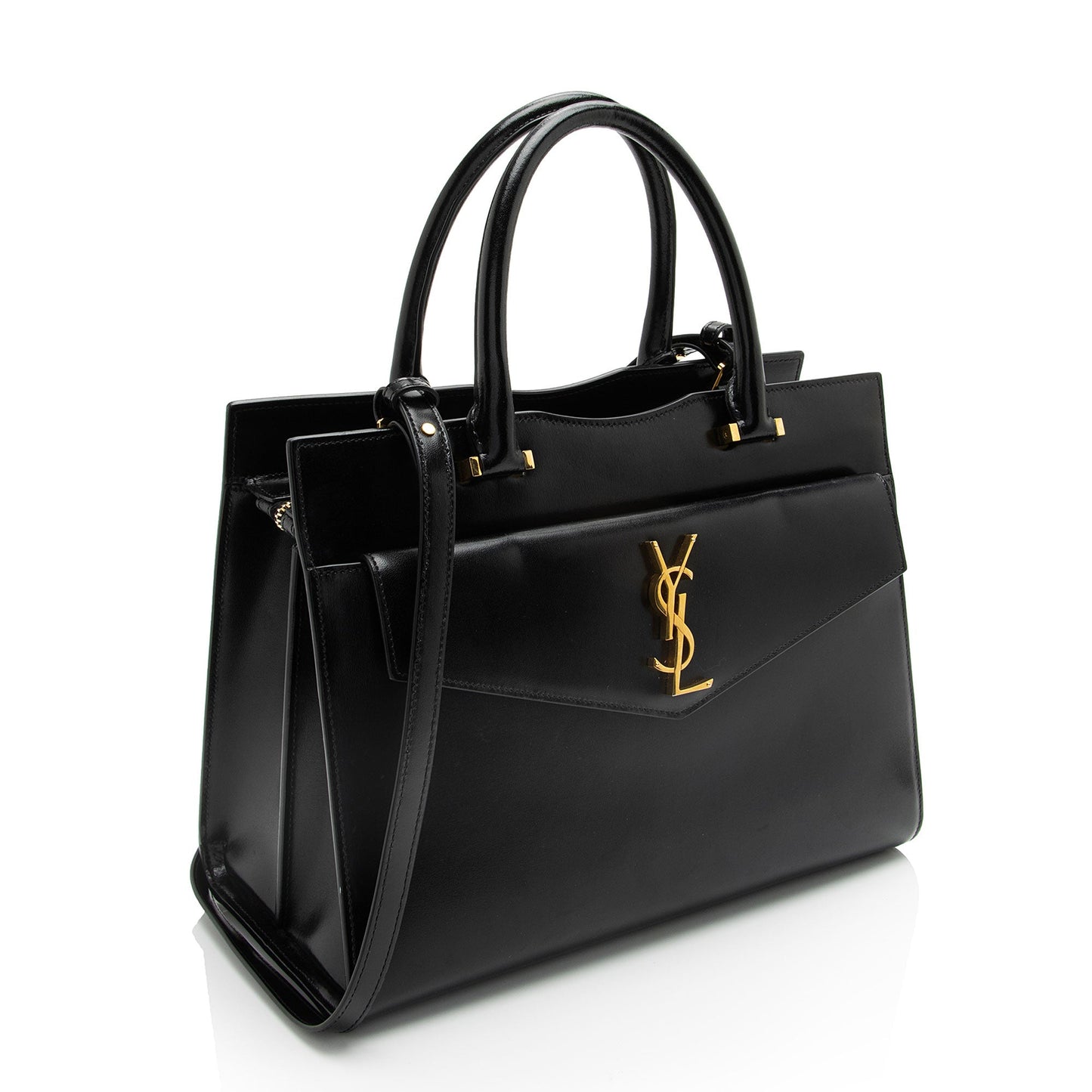 Saint Laurent Calfskin Monogram Uptown Medium Tote (SHF-GumjsZ)