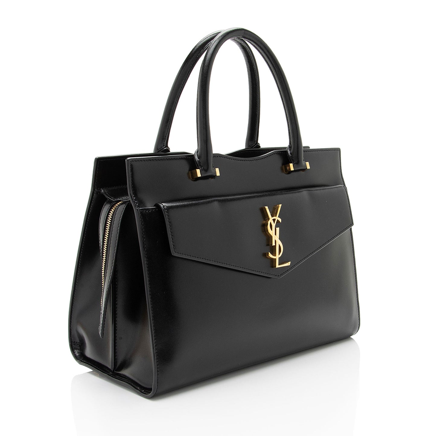 Saint Laurent Calfskin Monogram Uptown Medium Tote (SHF-H6s3rP)