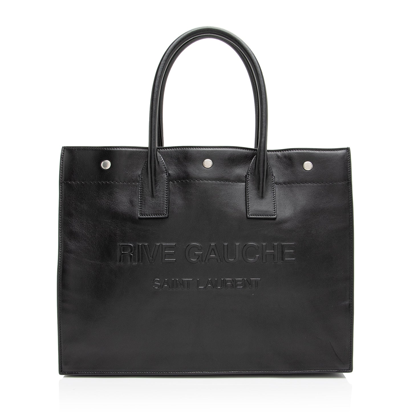 Saint Laurent Calfskin Rive Gauche Small Tote (SHF-23409)