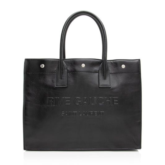 Saint Laurent Calfskin Rive Gauche Small Tote (SHF-23409)