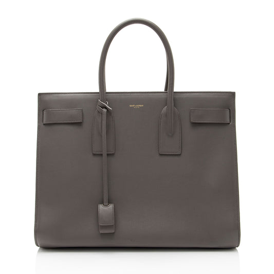 Saint Laurent Calfskin Sac De Jour Large Tote (SHF-yUc2G8)