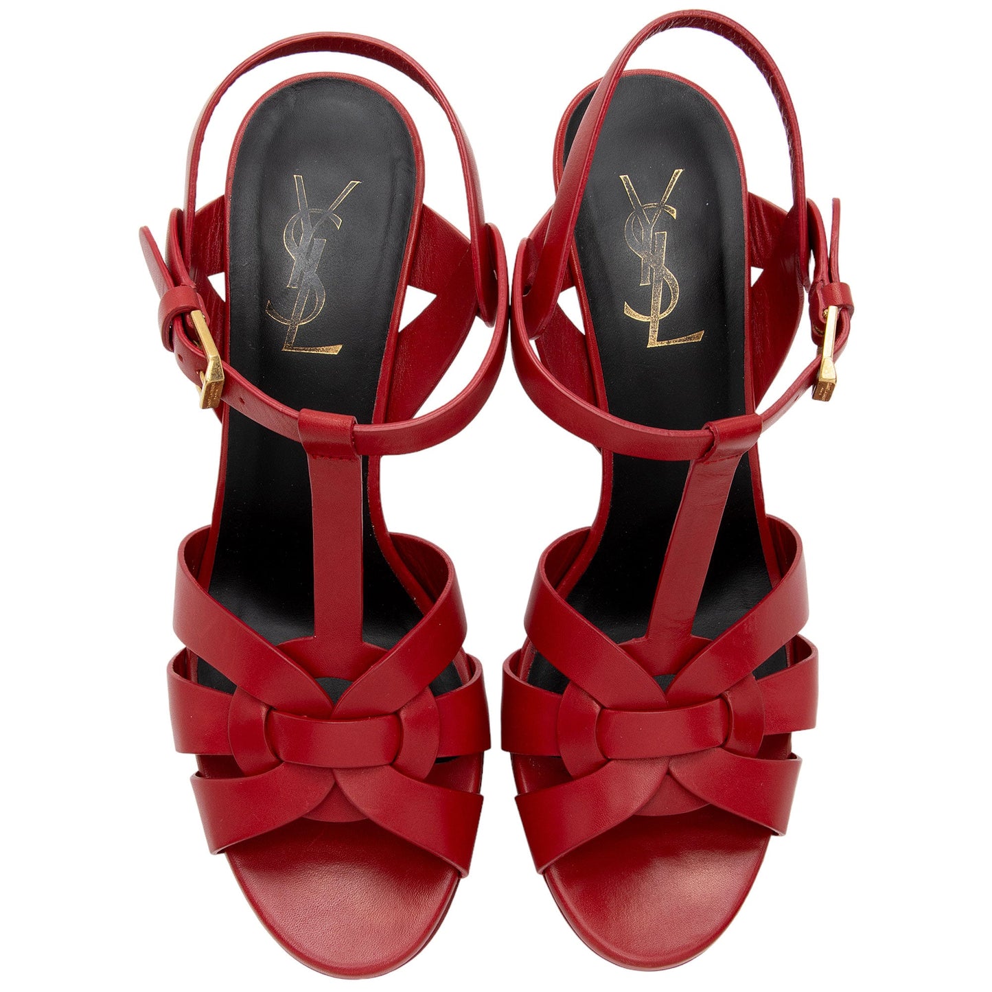 Saint Laurent Calfskin Tribute Platform Sandals - Size 7.5 / 37.5 (SHF-Dp3zwW)