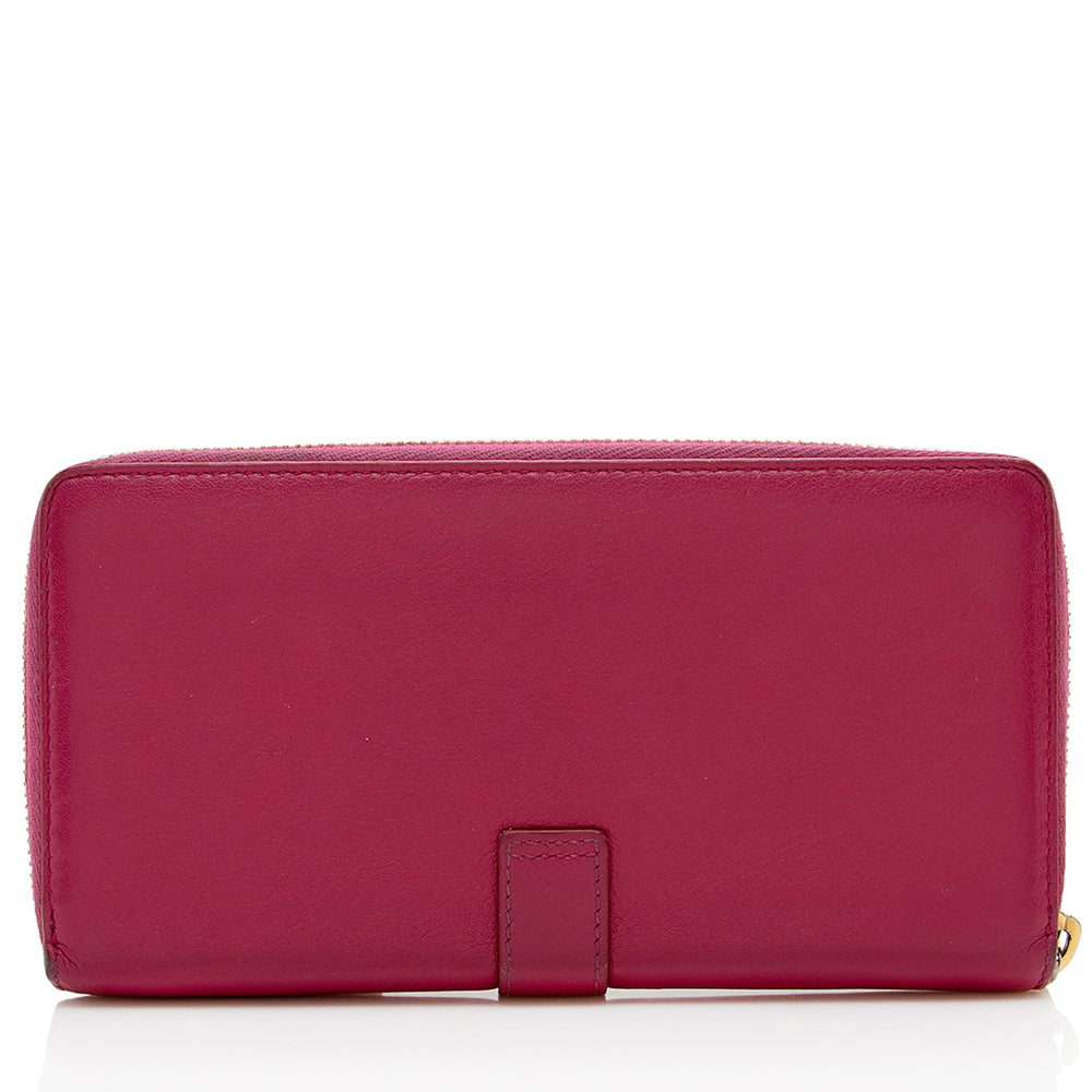 Saint Laurent Calfskin Y Ligne Zip Around Wallet (SHF-15139)