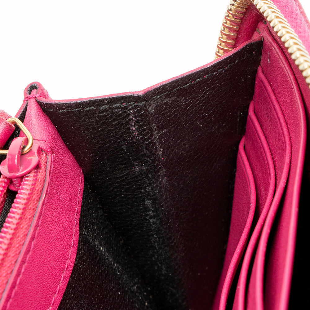 Saint Laurent Calfskin Y Ligne Zip Around Wallet (SHF-15139)