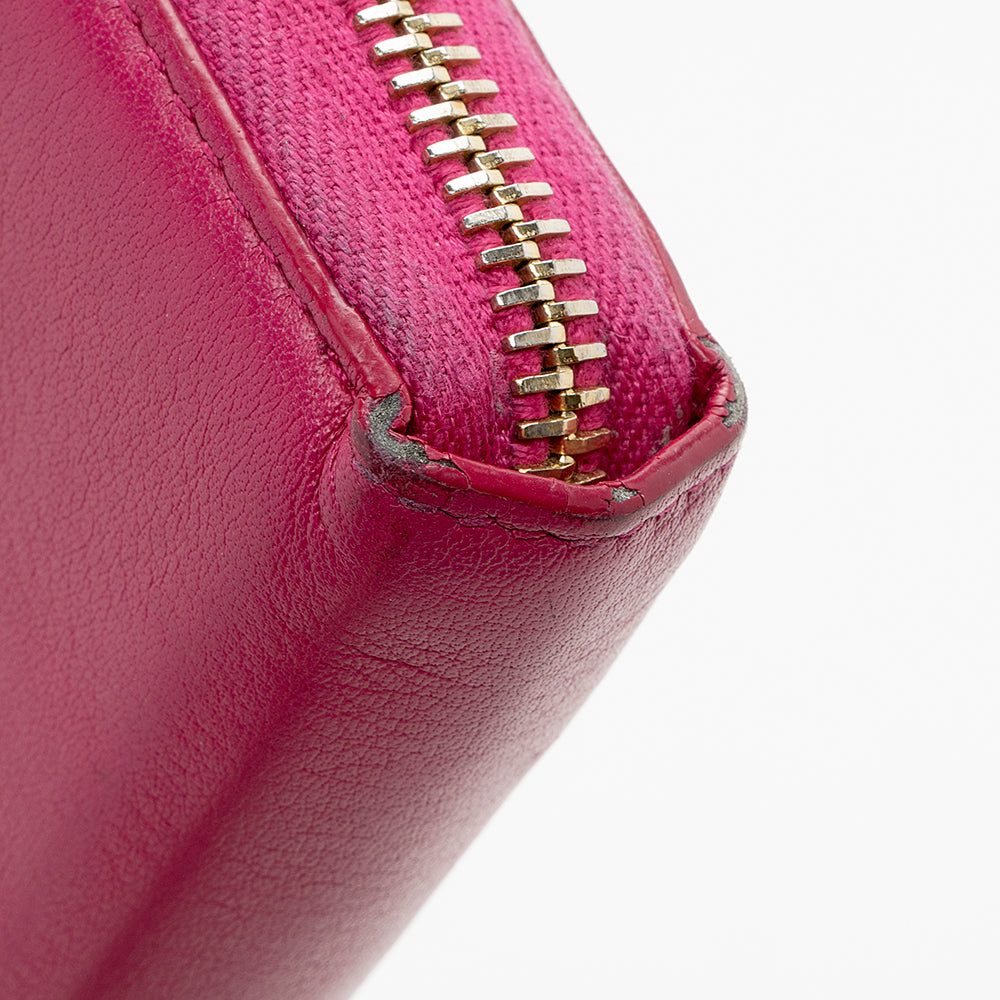 Saint Laurent Calfskin Y Ligne Zip Around Wallet (SHF-15139)