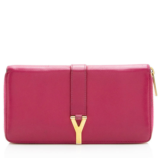 Saint Laurent Calfskin Y Ligne Zip Around Wallet (SHF-15139)