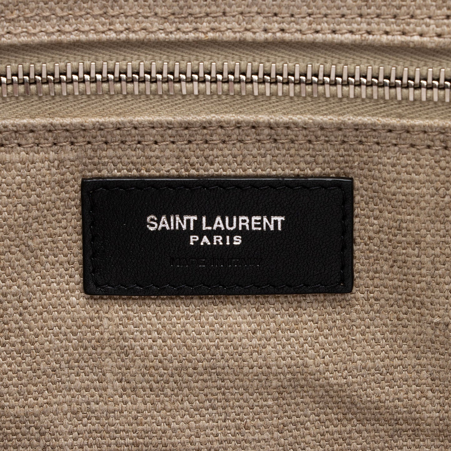 Saint Laurent Canvas Calfskin Rive Gauche Large Tote