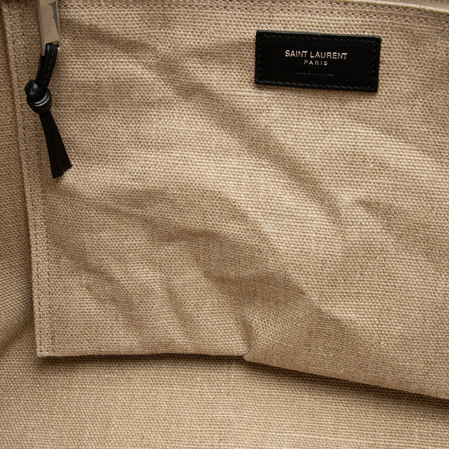 Saint Laurent Canvas Calfskin Rive Gauche Large Tote (SHF-v2S0Rd)