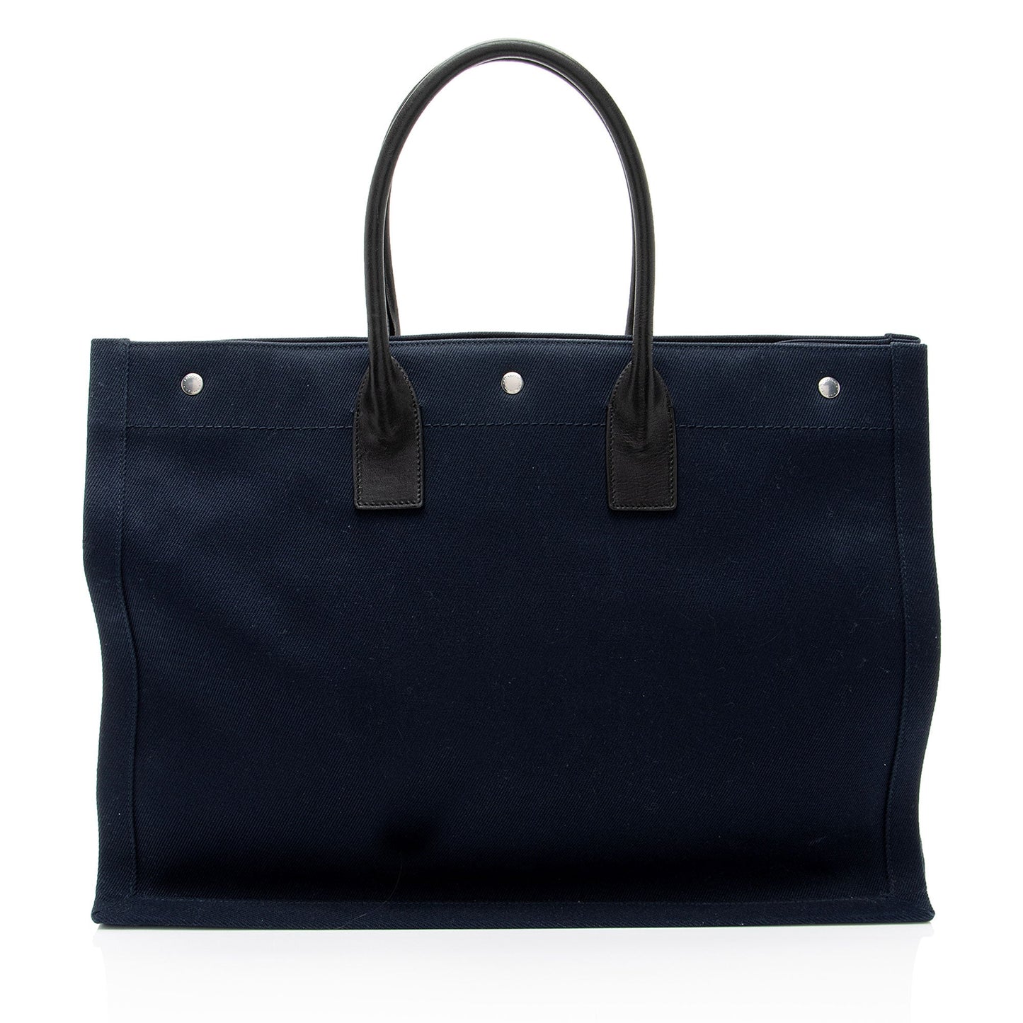 Saint Laurent Canvas Calfskin Rive Gauche Large Tote