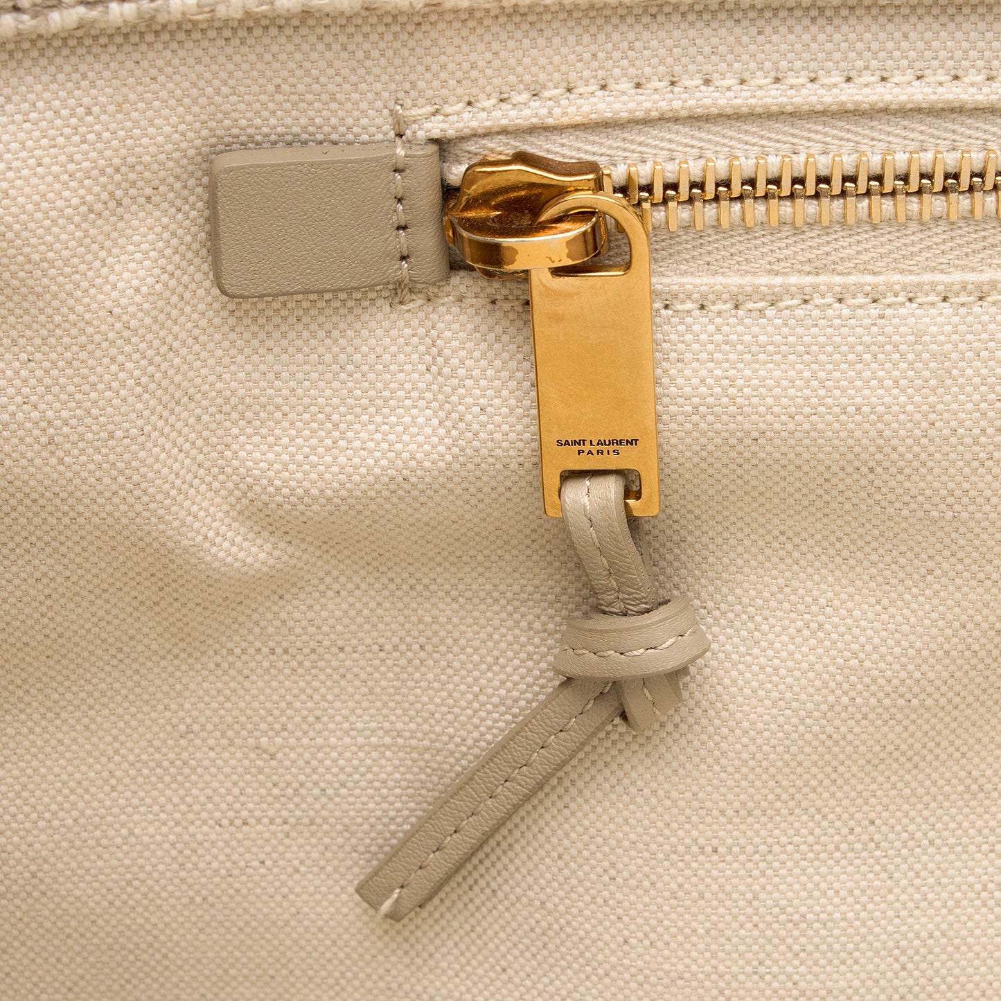 Saint Laurent Canvas Calfskin Rive Gauche Small Tote (SHF-GiWJT4)