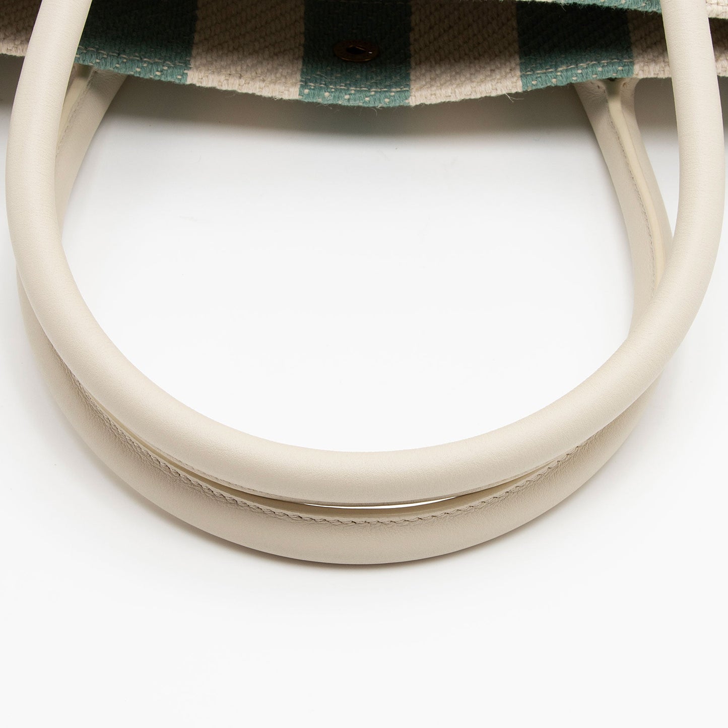 Saint Laurent Canvas Calfskin Striped Rive Gauche Large Tote