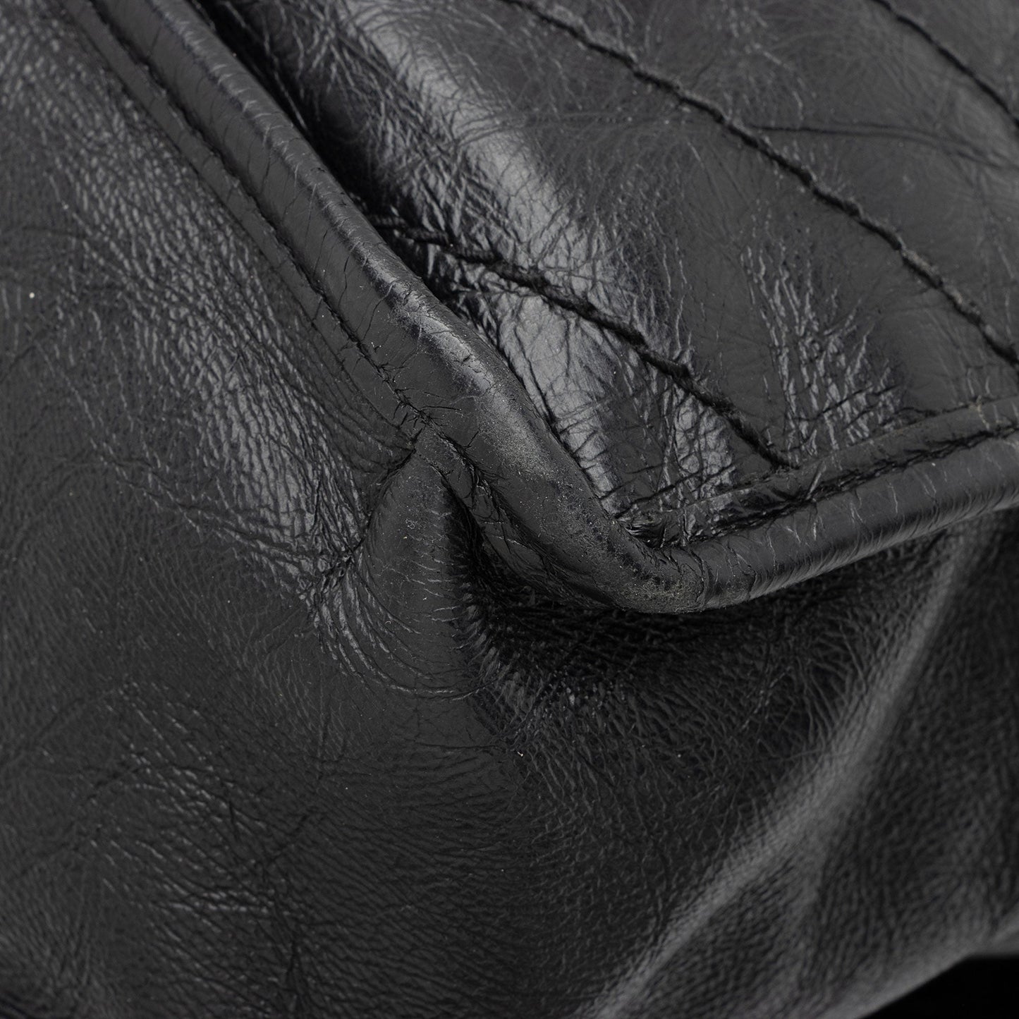 Saint Laurent Crinkled Calfskin Matte Black Monogram Niki Large Shoulder Bag (SHF-eFW25Q)