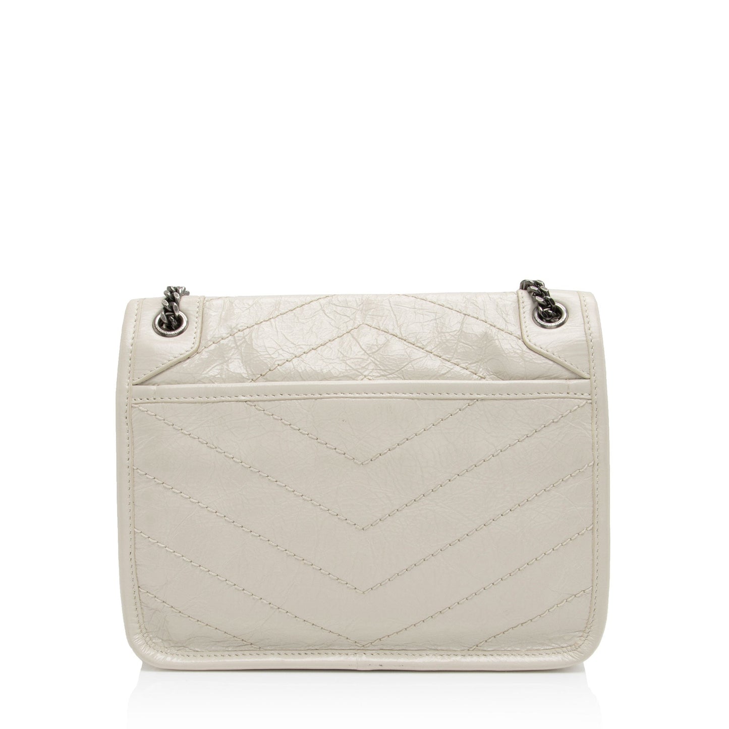Saint Laurent Crinkled Calfskin Monogram Niki Baby Shoulder Bag (SHF-6jT1UC)