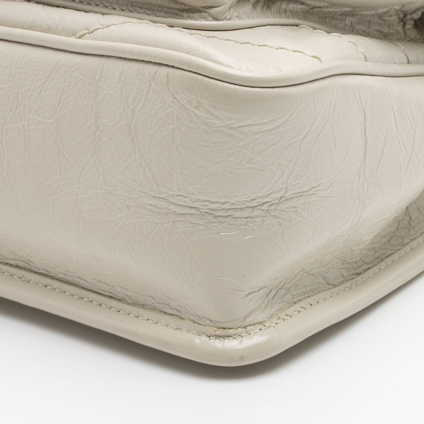 Saint Laurent Crinkled Calfskin Monogram Niki Baby Shoulder Bag (SHF-6jT1UC)