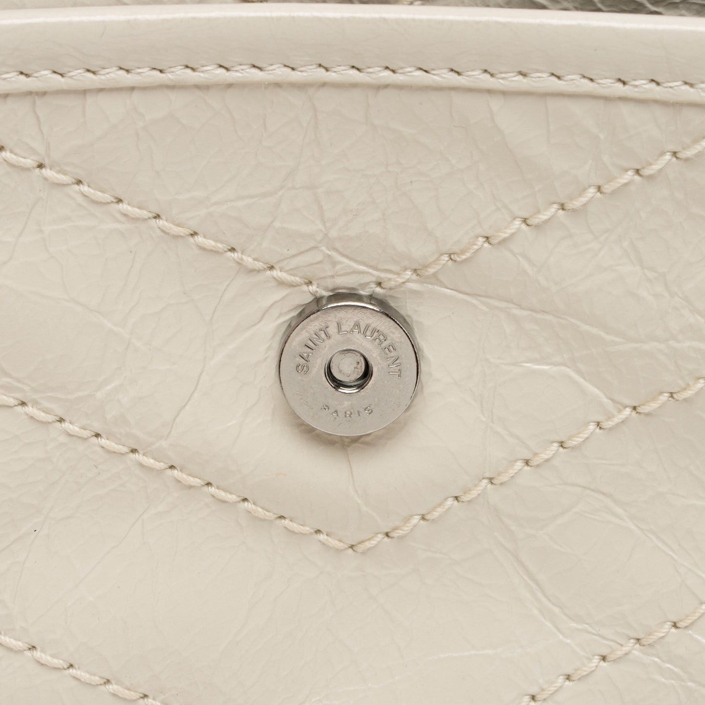 Saint Laurent Crinkled Calfskin Monogram Niki Baby Shoulder Bag (SHF-6jT1UC)