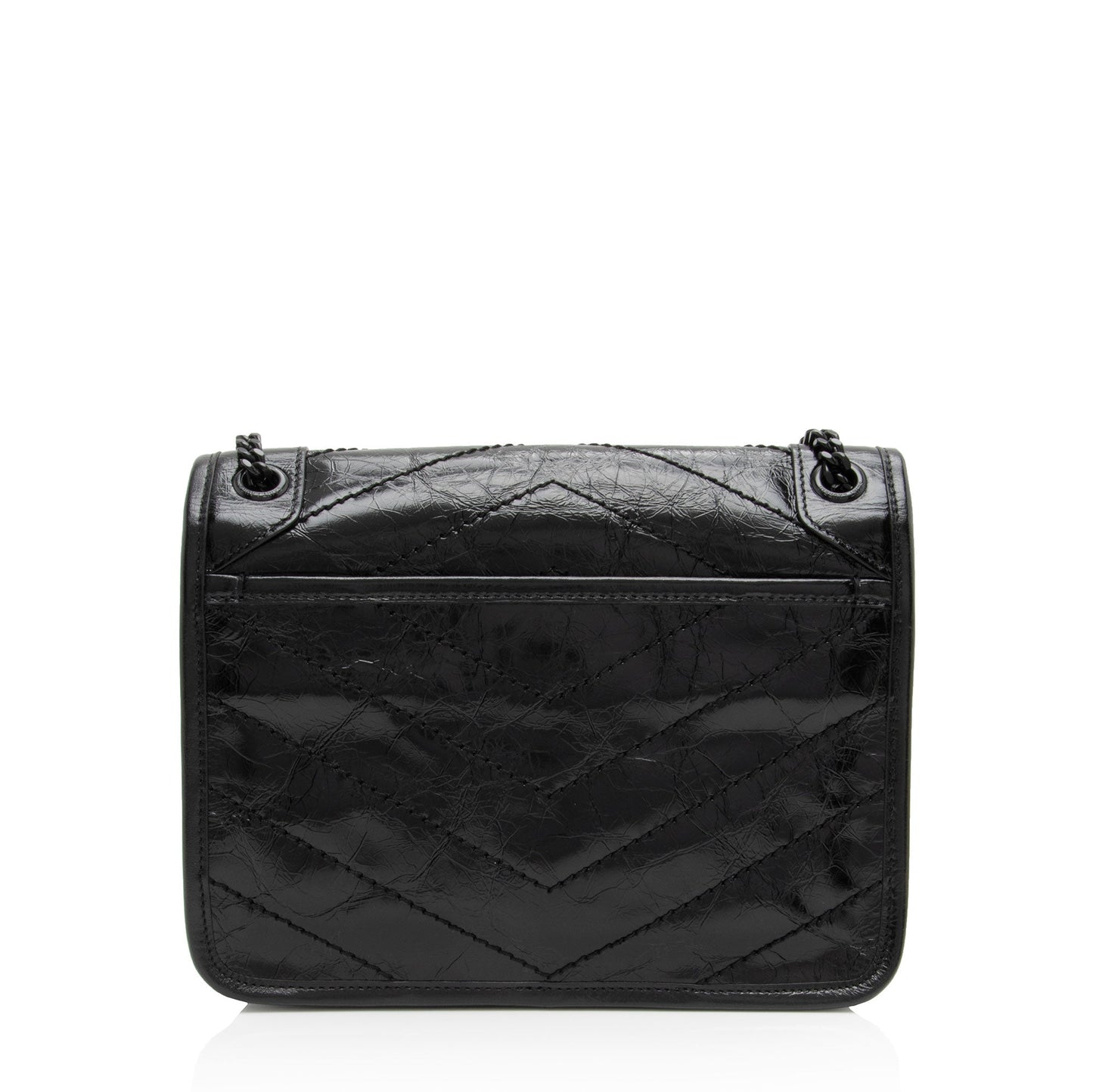 Saint Laurent Crinkled Calfskin Monogram Niki Baby Shoulder Bag (SHF-BRqPlH)