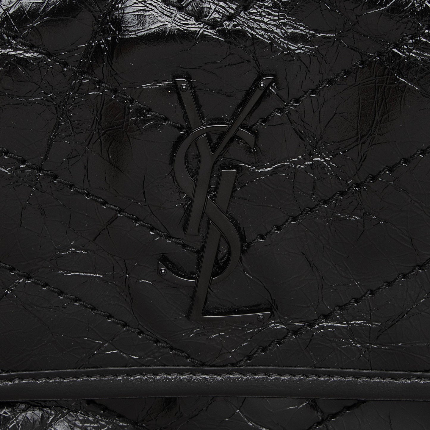 Saint Laurent Crinkled Calfskin Monogram Niki Baby Shoulder Bag (SHF-BRqPlH)