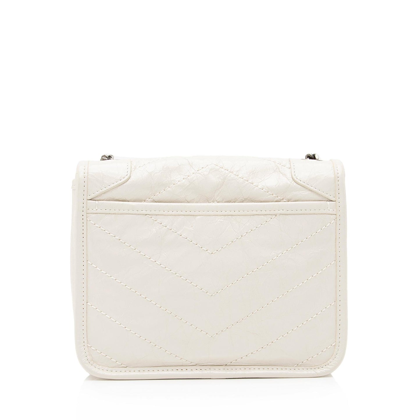 Saint Laurent Crinkled Calfskin Monogram Niki Chain Wallet (SHF-23686)