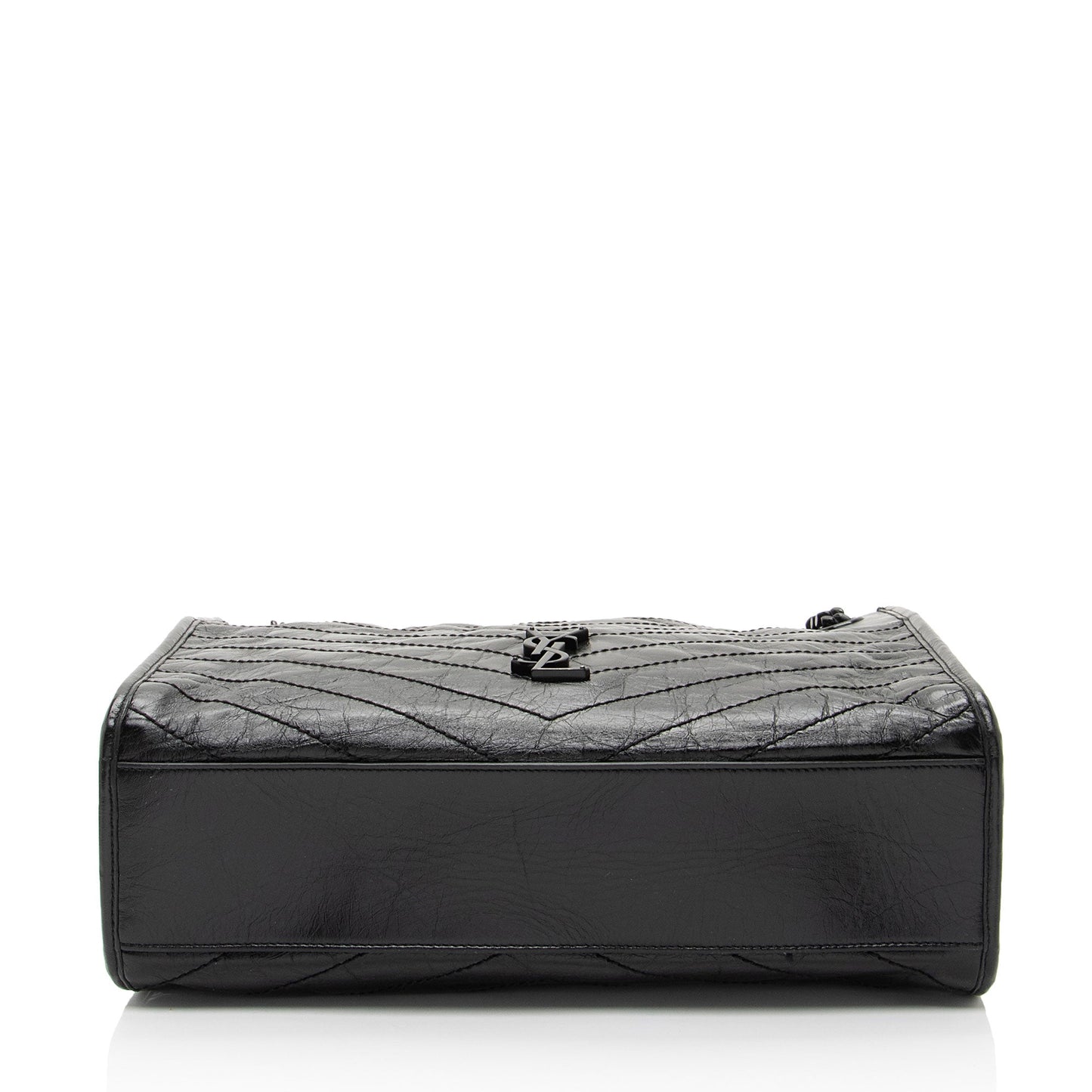 Saint Laurent Crinkled Calfskin Monogram Niki Medium Shopping Tote (SHF-HoUdcp)
