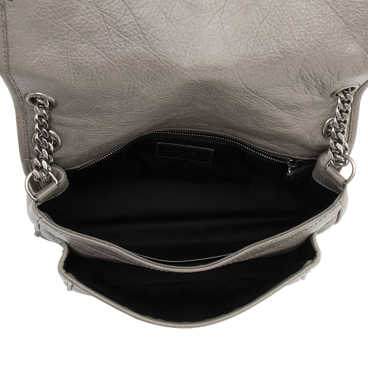 Saint Laurent Crinkled Calfskin Monogram Niki Medium Shoulder Bag (SHF-BbD05y)