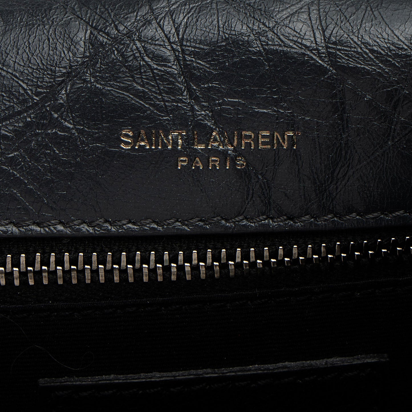 Saint Laurent Crinkled Calfskin Monogram Niki Medium Shoulder Bag (SHF-NH7fO1)
