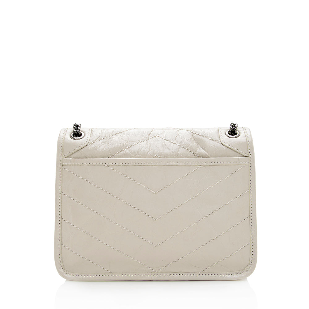Saint Laurent Crinkled Calfskin Niki Baby Shoulder Bag (SHF-18929)