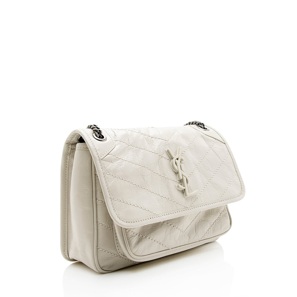 Saint Laurent Crinkled Calfskin Niki Baby Shoulder Bag (SHF-18929)