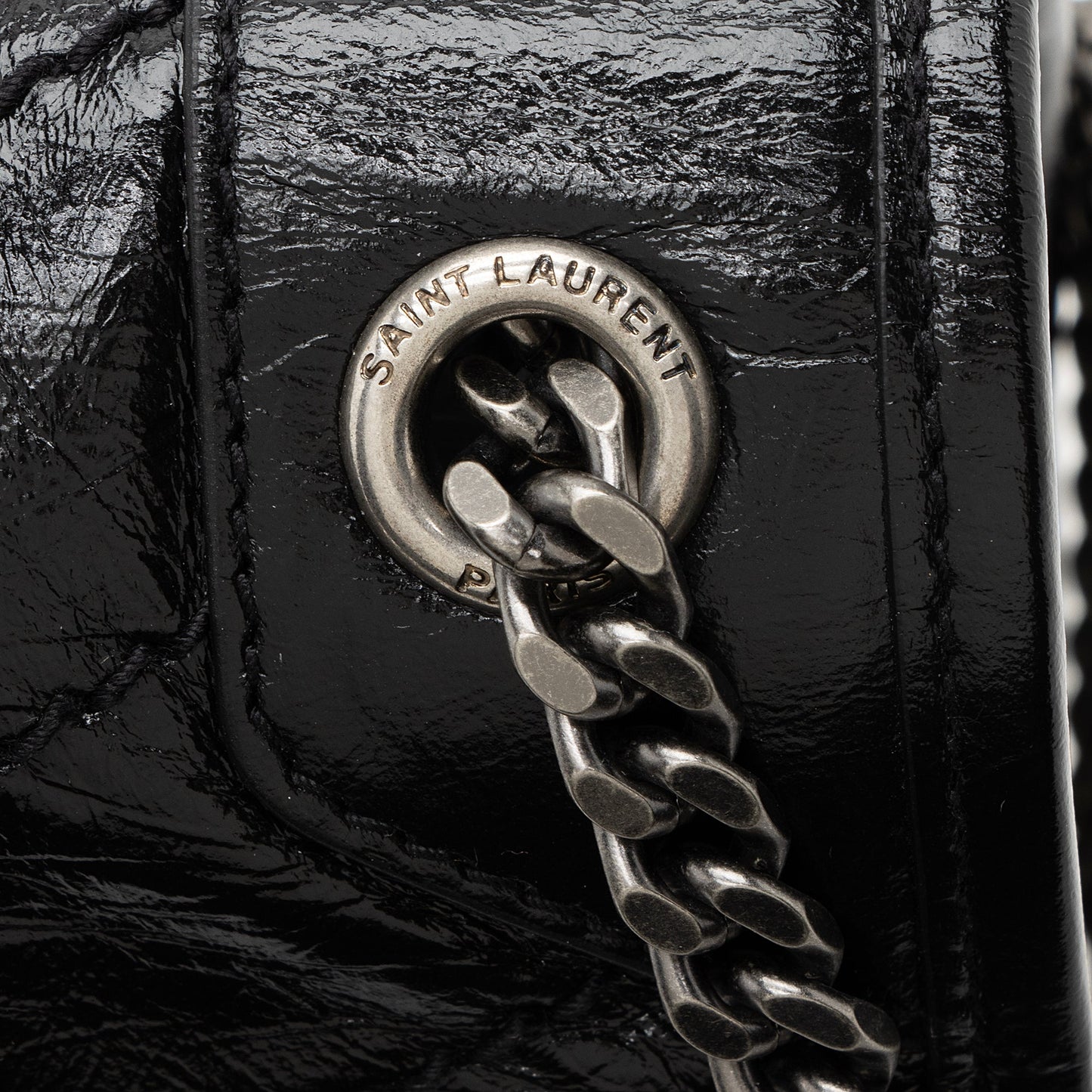 Saint Laurent Crinkled Calfskin Niki Baby Shoulder Bag (SHF-22402)