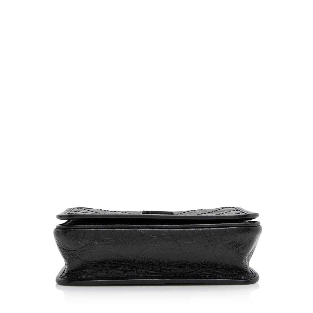 Saint Laurent Crinkled Calfskin Niki Chain Wallet (SHF-21363)