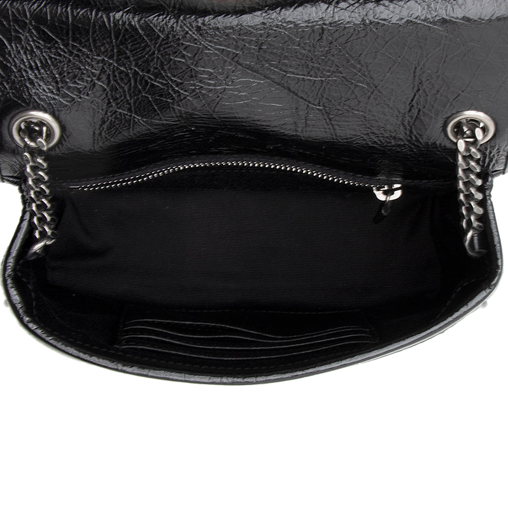 Saint Laurent Crinkled Calfskin Niki Chain Wallet (SHF-21363)
