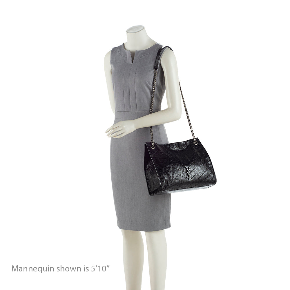 Saint Laurent Crinkled Calfskin Niki Medium Shopping Tote (SHF-19547)