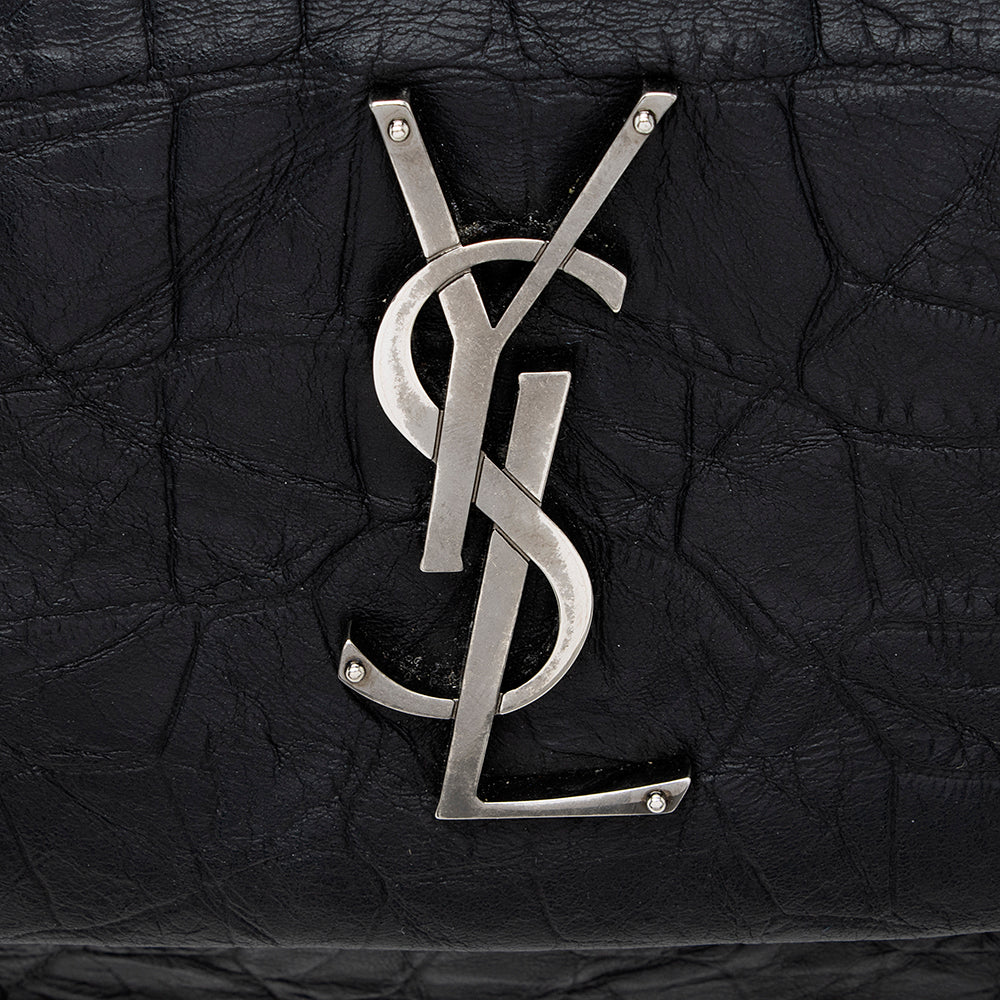 Saint Laurent Croc Embossed Calfskin West Hollywood Shoulder Bag (SHF-18311)