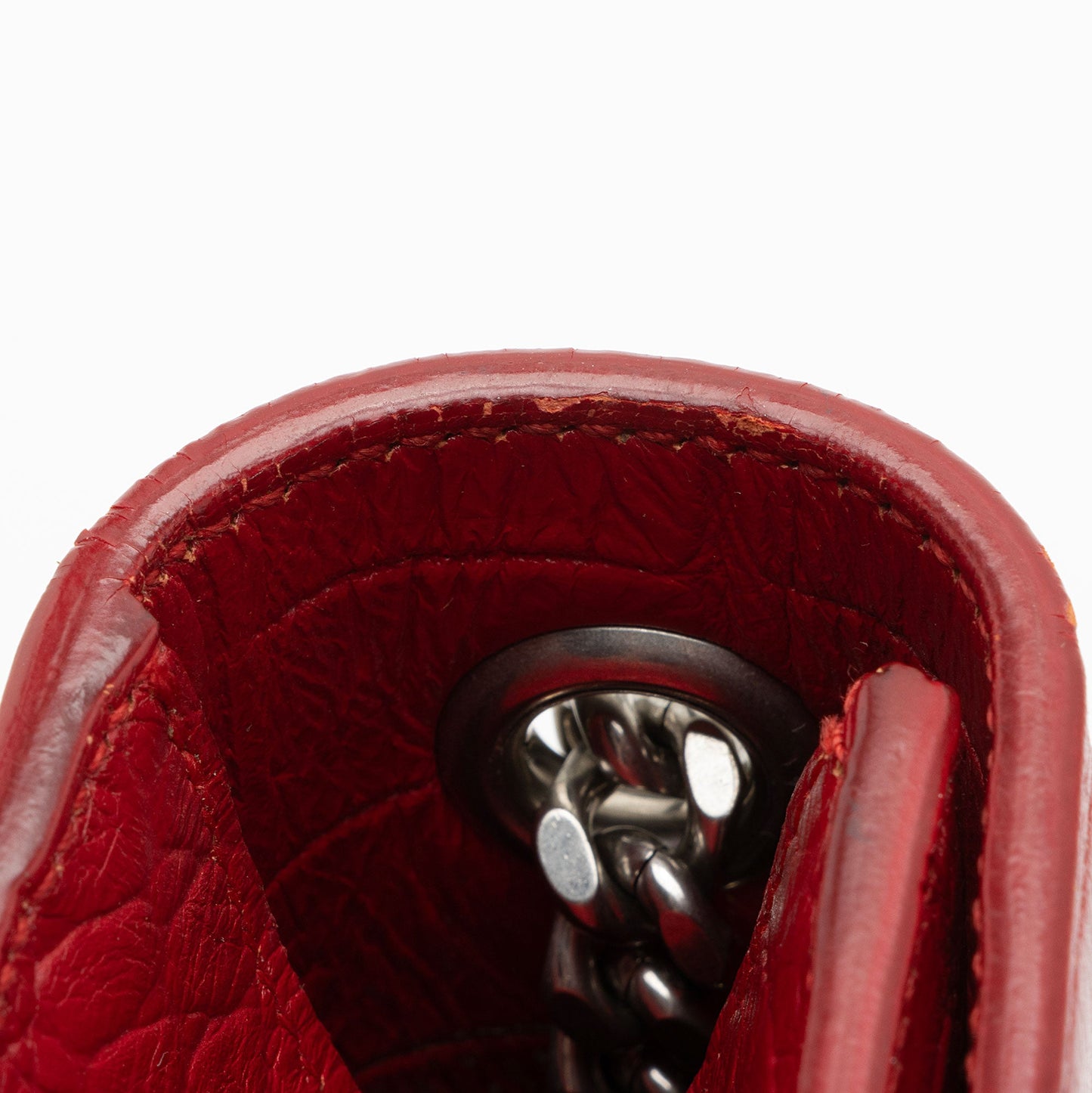 Saint Laurent Croc Embossed Leather Monogram Kate Tassel Mini Shoulder Bag