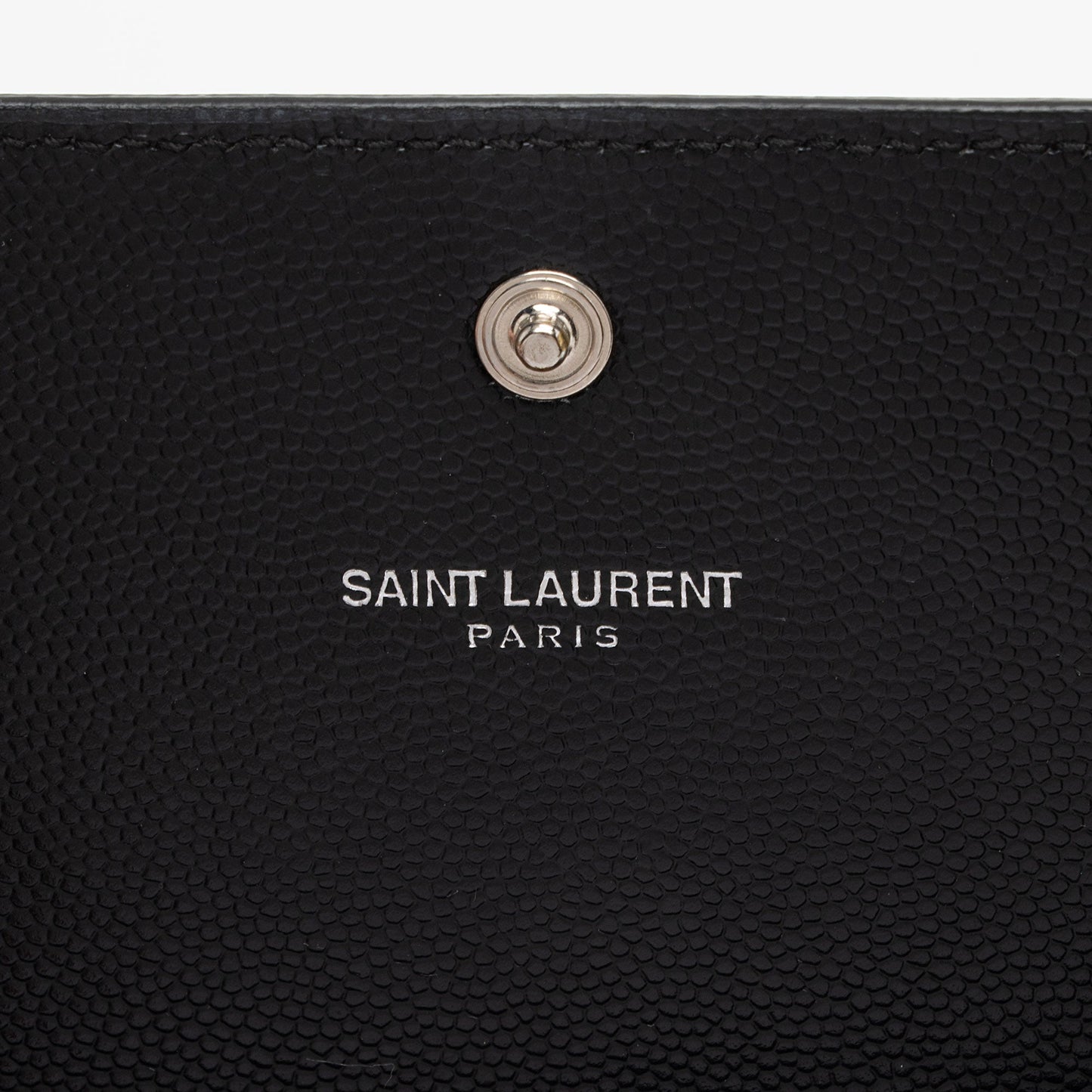 Saint Laurent Grain de Poudre Studded Marquage Flap Wallet